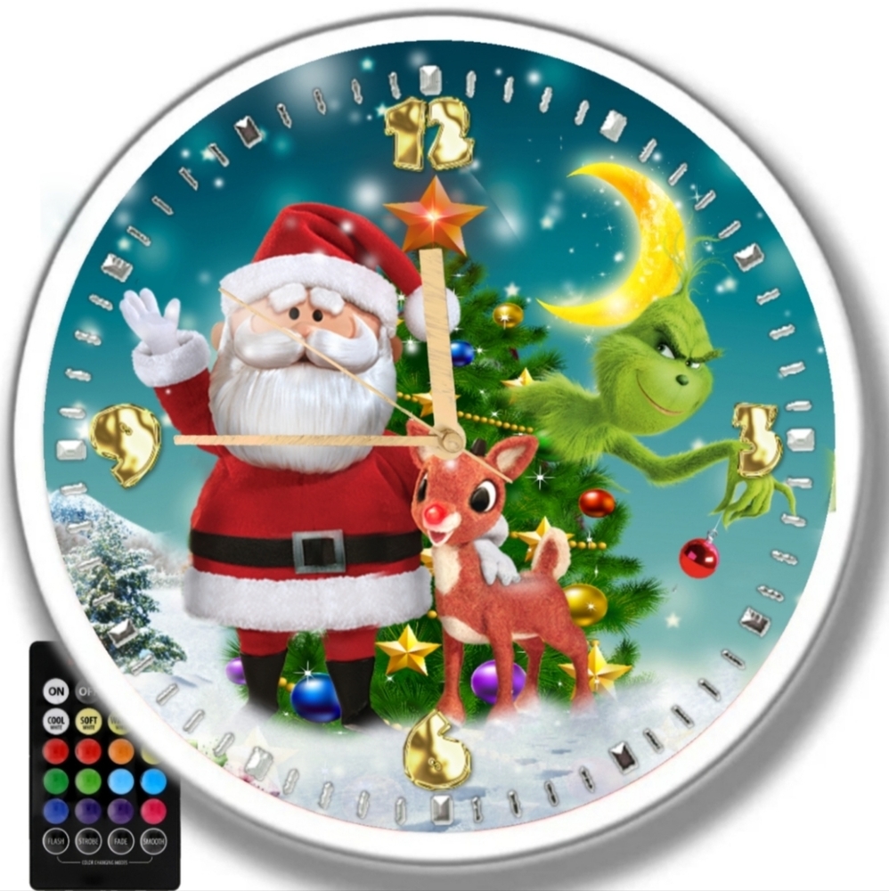 Grinch n Santa Claus clock